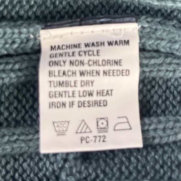 Izod Cable Knit Sweater Mens Large Blue Cotton Winter Fall - Picture 7 of 7